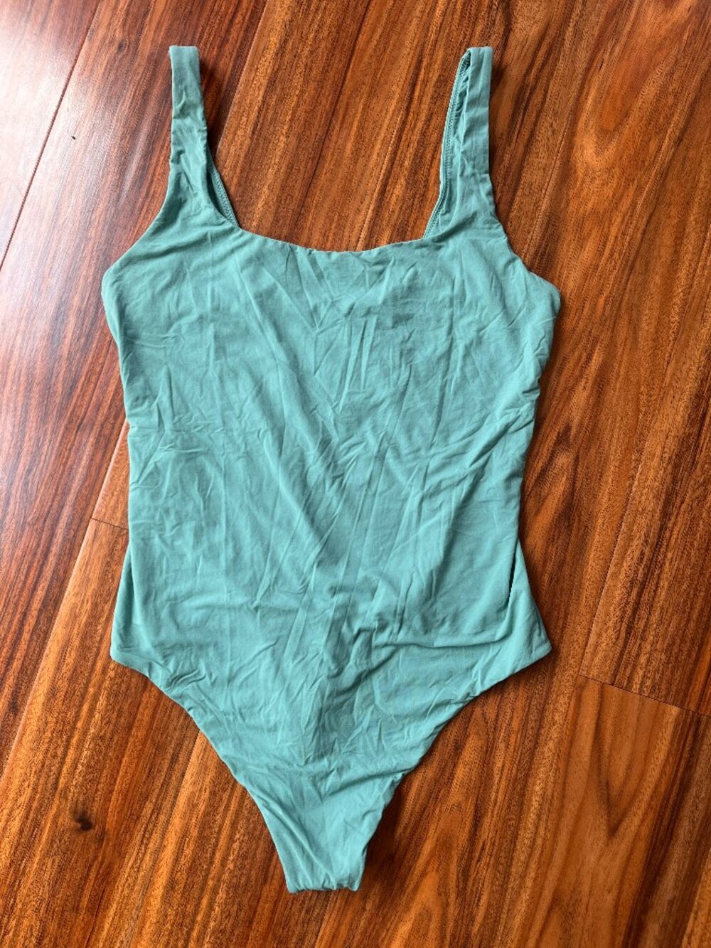 EUC Auden Super Soft Thong Bodysuit Jungle Green L